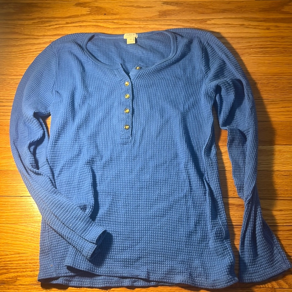 Jcrew blue henley long sleeve